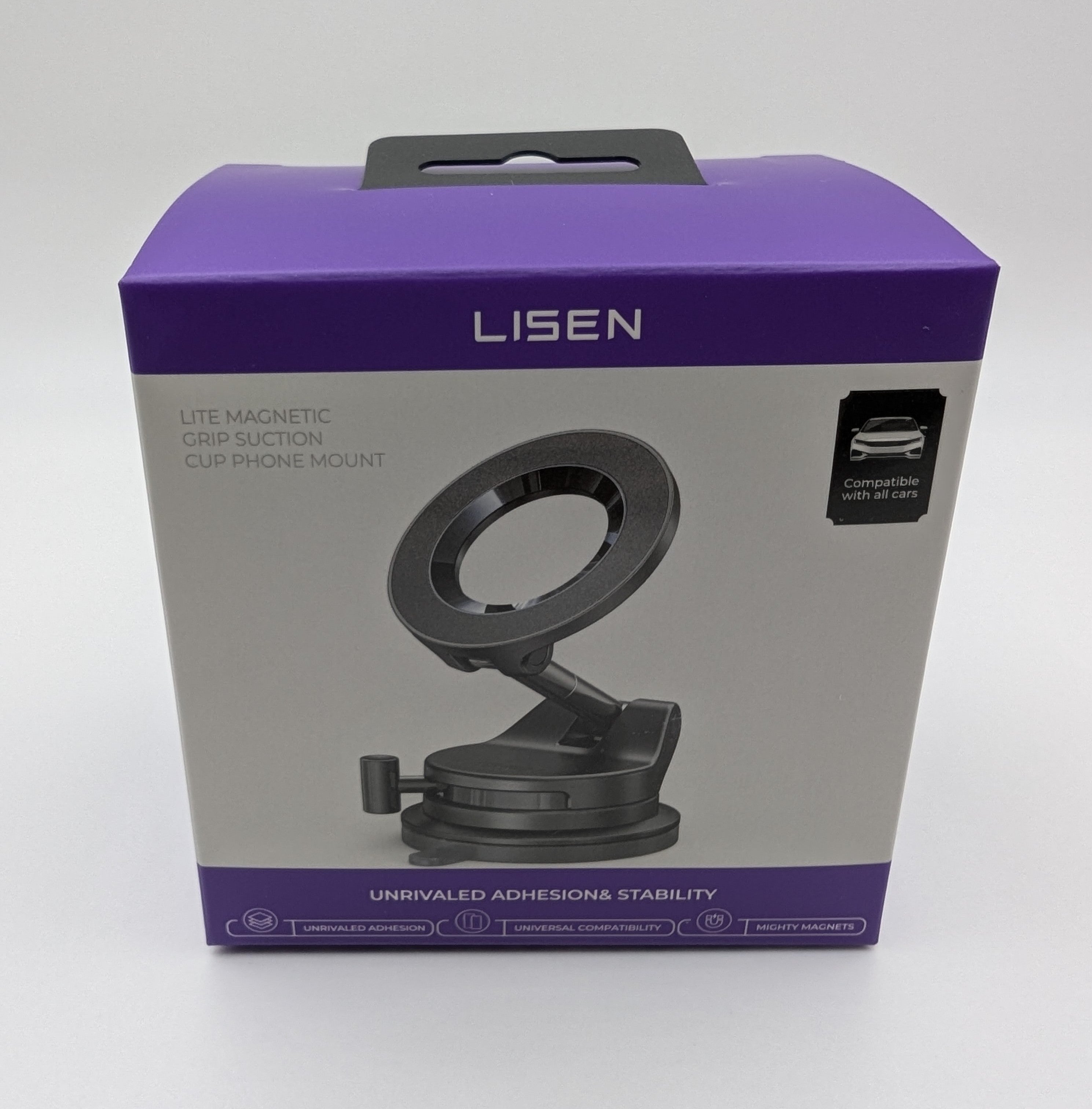 Lisen Suction Cup Car Phone Mount – 360° Adjustable, Universal Fit