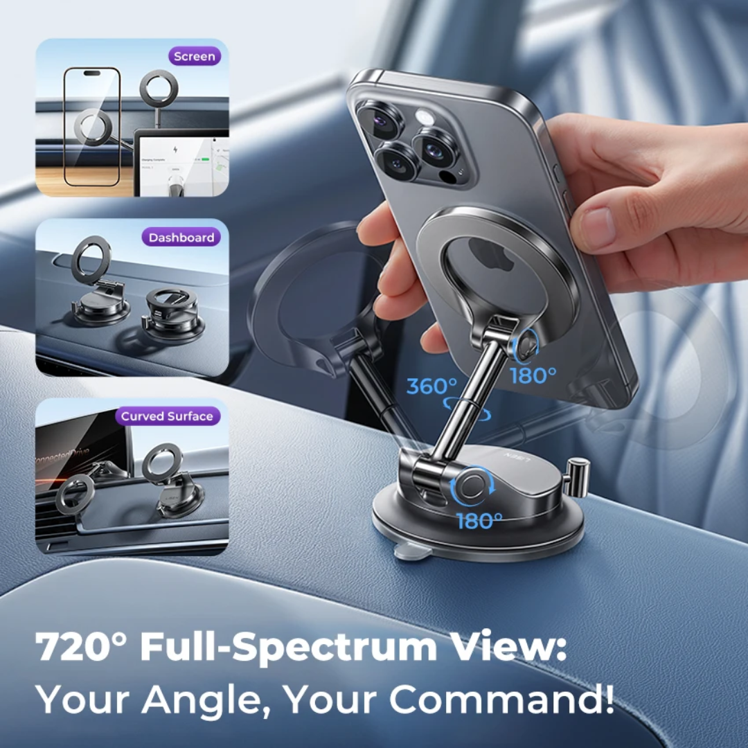 Lisen Suction Cup Car Phone Mount – 360° Adjustable, Universal Fit